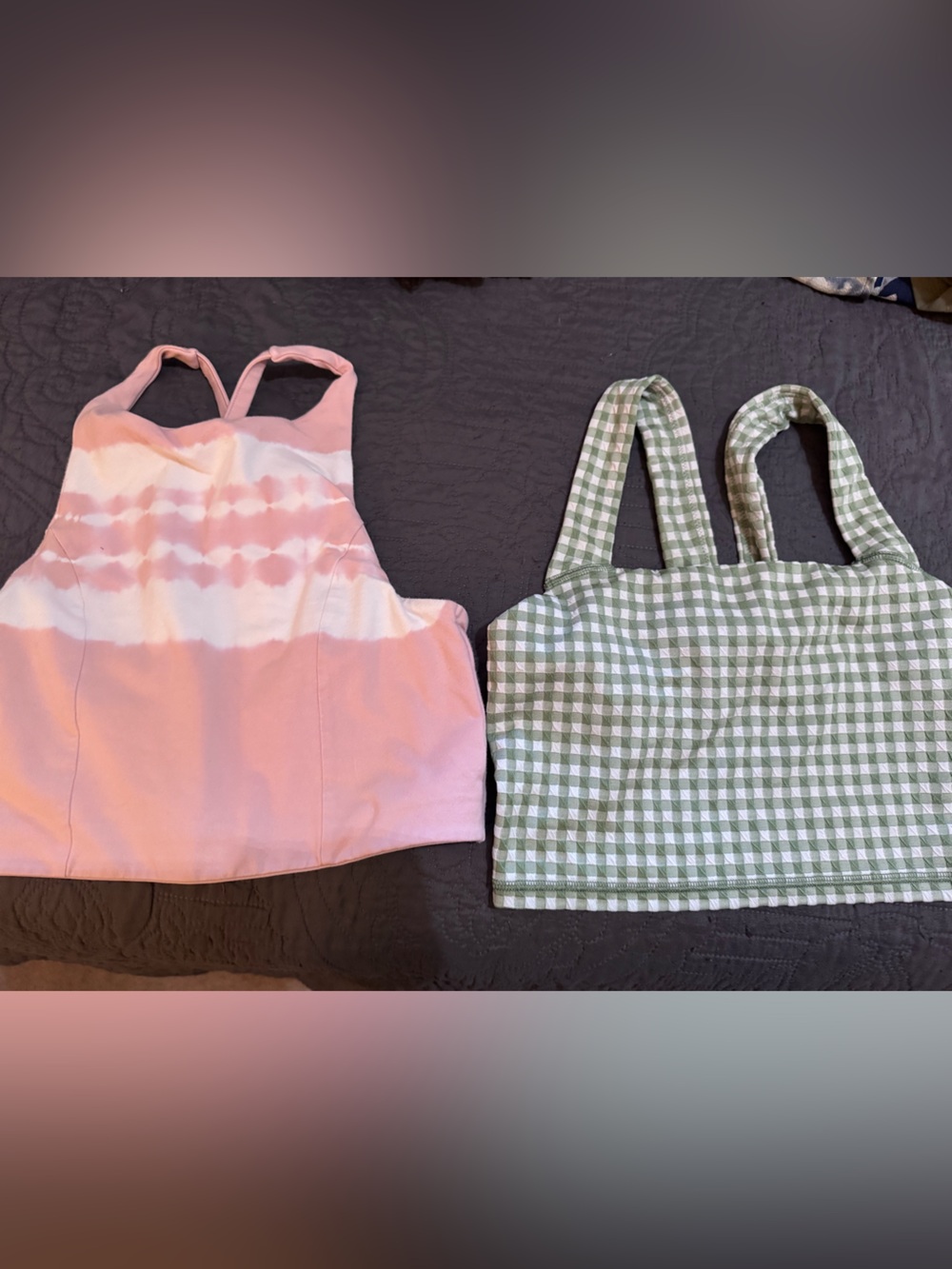Aerie Pink Tie-Dye Tank & Green Gingham Crop Top Set. 4 ITEMS FOR $20 SALE